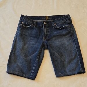 7 For All Mankind Blue Denim Shorts Size 28 US 6